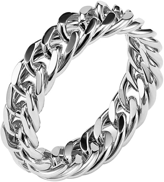 HIJONES Anelli di Cristallo Reale con Zirconia Cubica da Uomo Donna in Acciaio Inossidabile Fascia Avvolgente Stile Cocktail Acqua Purple Gem Gold Taglia 12