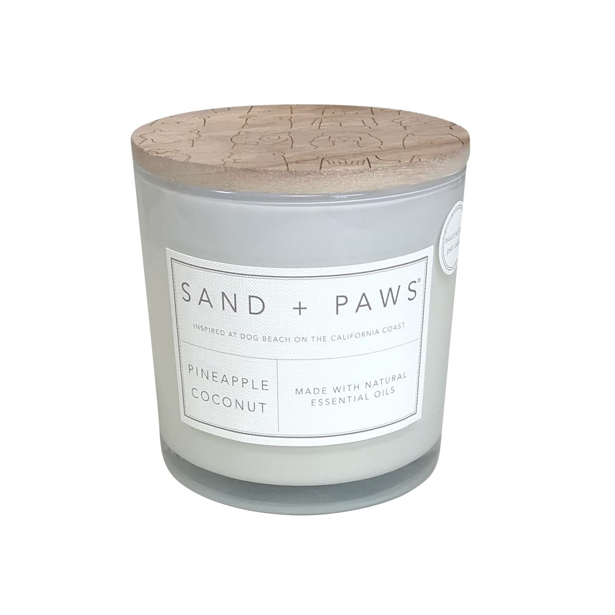 Sand + Paws Scented Candle - Pineapple Coconut - Additional Scents and Sizes –Luxurious Air Freshening Jar Candles Neutralize pet Odors and Enhance Home décor – 100% Cotton Lead-Free Wicks - 21 oz