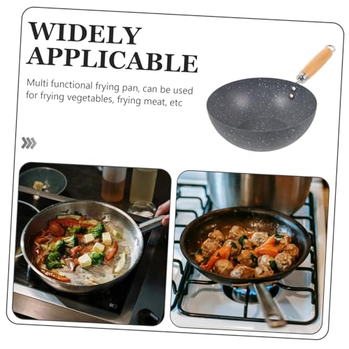 Wok pequeño antiadherente Happyyami con patrón mármol miniatura 6