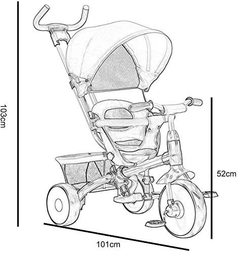 NUBAO Dreiräder Für Kinder ab 1 Baby Outdoor Tricyles 1-6 Jahre alt Mädchen Jungen 3 in 1 mit Push-Griff Dreiräder… – Bild 3