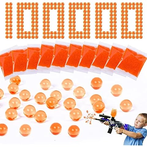 Electric Blaster Gun Water Gel, 100,000 Water Beads Gel Blaster Ammo Non-Toxic Eco Friendly Compatible with Electric Gel Ball Blaster Gun,Orange Cover