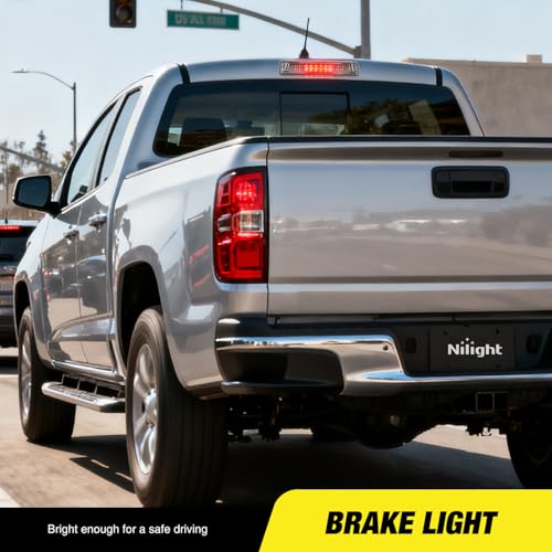 Image of Nilight Third Brake Light Tail High Mount 3rd Stop Lights Smoked Lens Compatible with Chevy Colorado and GMC Canyon 2015 2016 2017 2018 Van SUV Rear Center Cab Lamp
