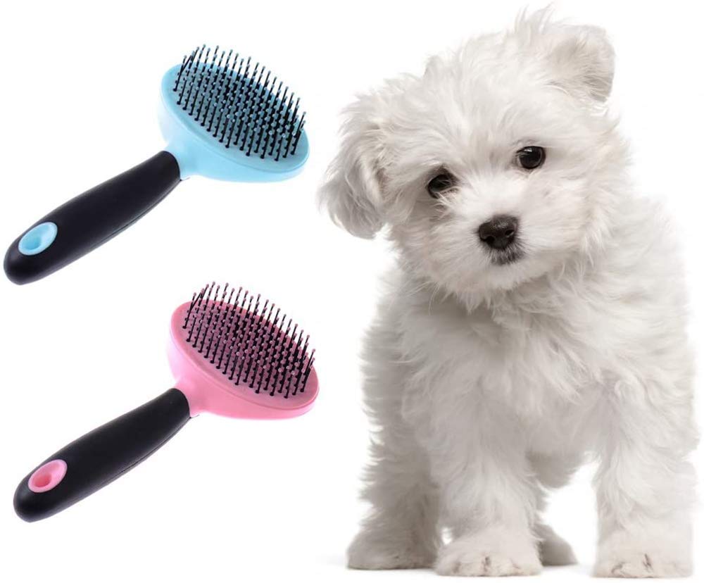 YHW Kit de Tijeras de Aseo, Cepillo de Aseo para Mascotas, Cepillo de Silicona para Perros y Gatos, Masaje para el Pelo Corto o Largo