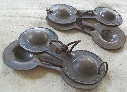 Fair Trade Set: Pair of Morrocan Gnawa Traditional Iron Castanets - 22cm