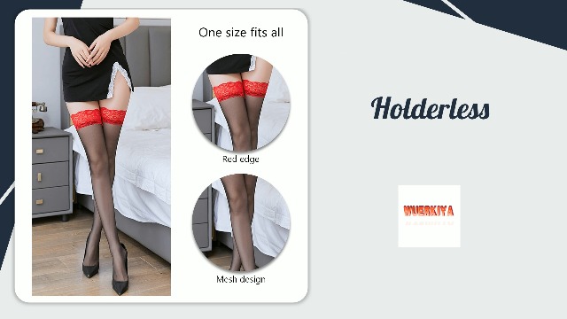 Lot 4 Paires Bas Résille Dentelle Autofixants – Hauts De Cuisse Silicone Transparent – Sexy & Confort Pour Femme
