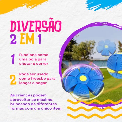 Bola Mágica Maluca Disco Voador Com Luz Colorida LED, Efeito deforma para Crianças e Festas (Rosa)
