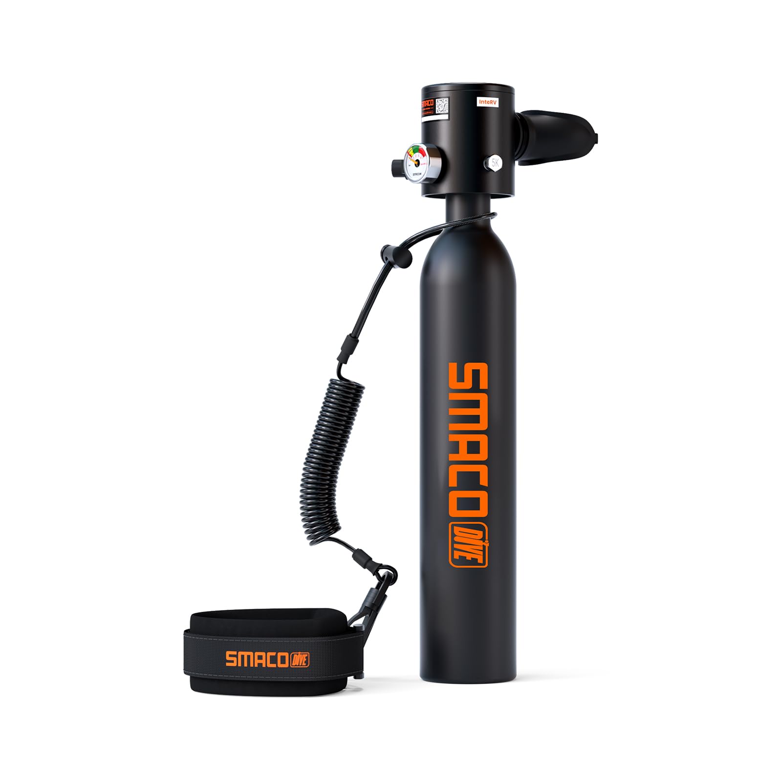 SMACO Mini Scuba Tank 0.5L Portable Scuba Diving Tank Support Underwater Breathe, Scuba Diving Cylinder with 0.5L Capacity 3000Psi/200Bar Maximum Pressure for 16ft Depth Diving