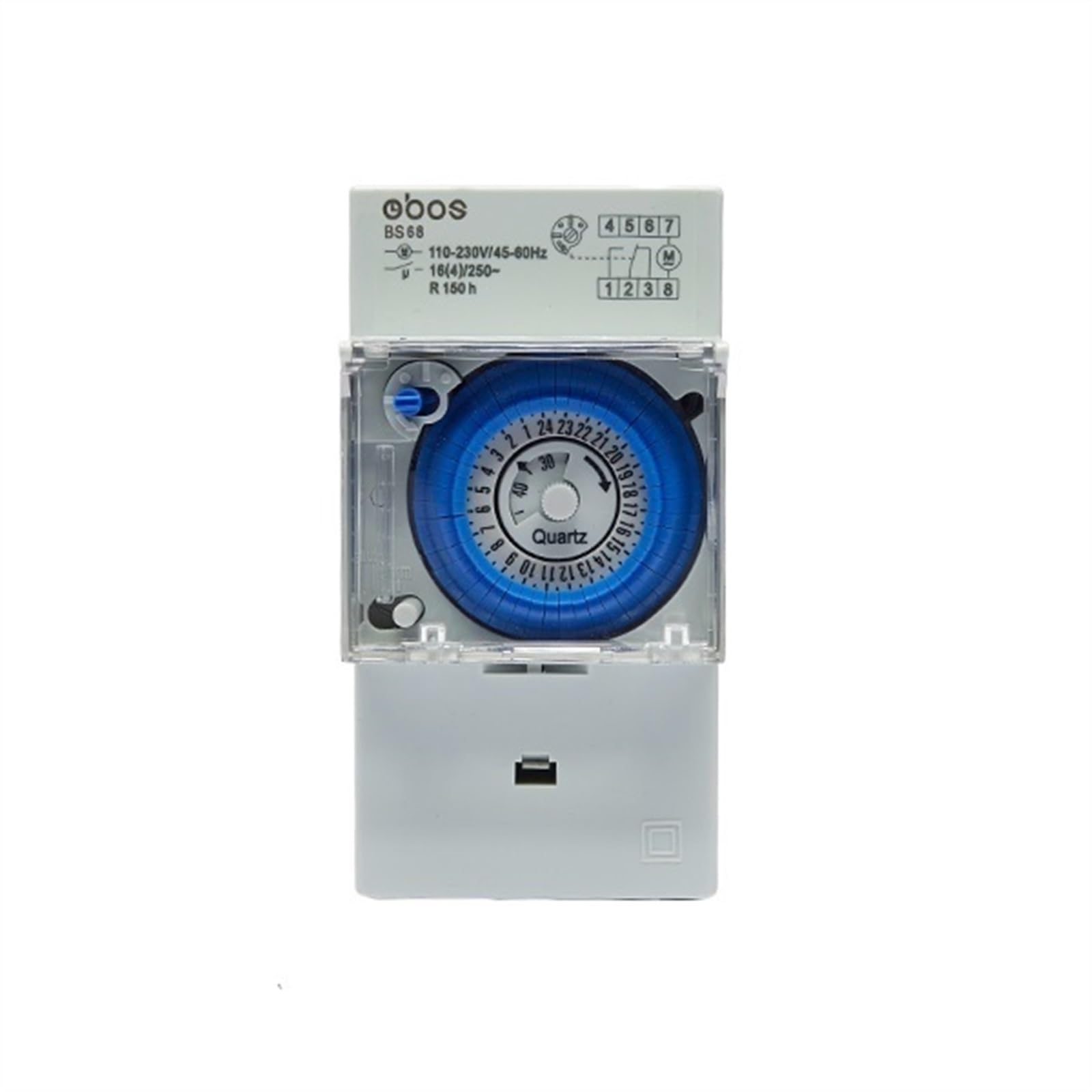 2 Stück Mini-Zeitschaltuhr, 220 V AC, DIN-Schiene, mechanische Zeitschaltuhr mit 48-facher EIN-/Aus-Zeiteinstellungseinheit 30 Minuten