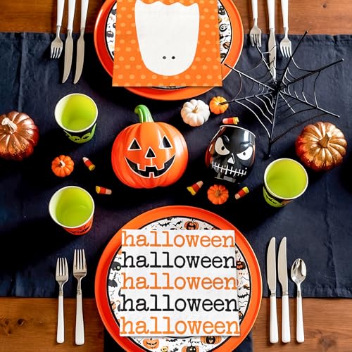 Servilletas de papel desechables de Halloween absorbentes para postre y cena tematica con esqueleto 5