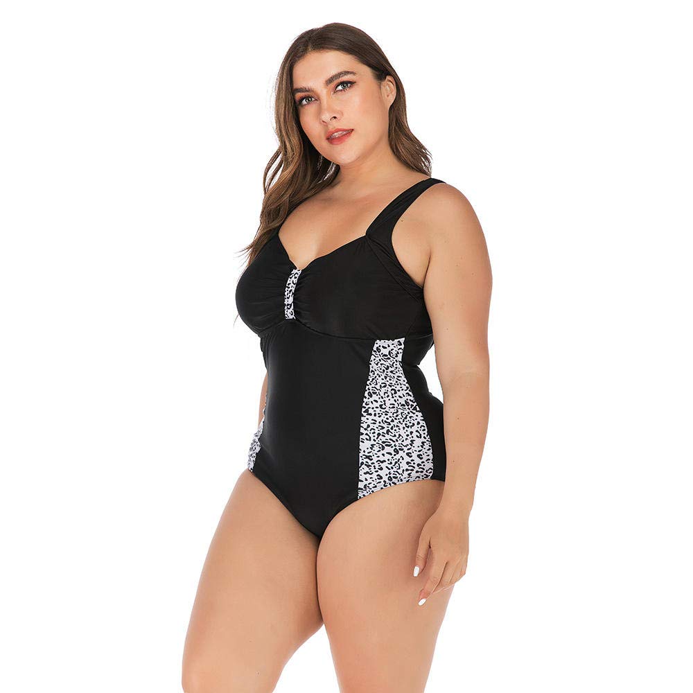 Damen Badeanzüge Damen Badeanzüge Mädchen Strand Bademode Geraffter Badeanzug mit offenem Rücken Damen Sexy Multicolor Plus Size Einteiliger Bikini (Color : C, Size : 4XL.)