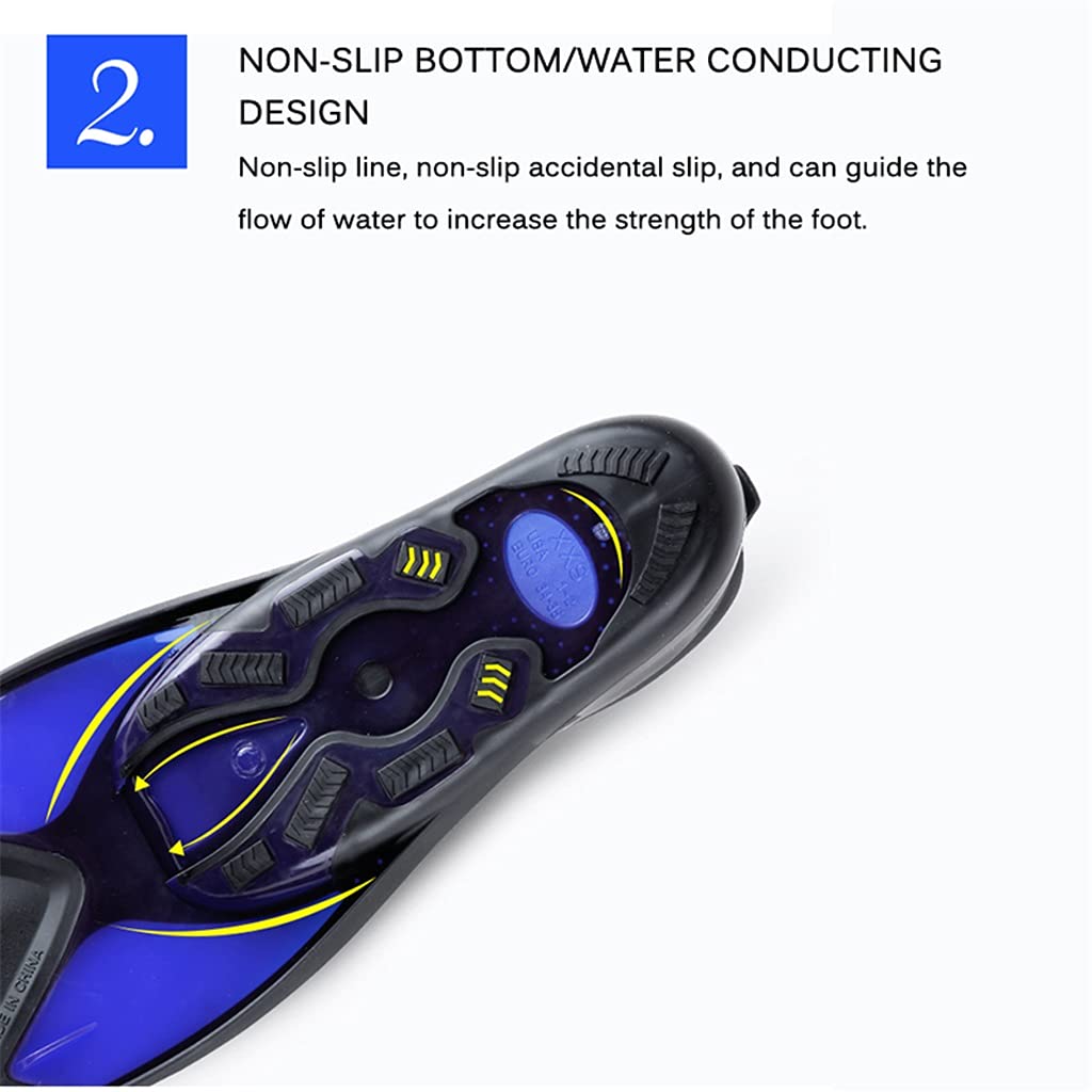 Universelle Schwimmflossen, kompletter Fuß, Tauchen, Schwimmtraining, Flippers XXS/XS/S/M/L/XL, für Kinder und Erwachsene, Schwimmflossen, Schnorcheln, feines Wasser (BLU, S)