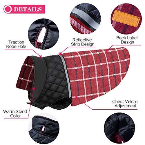 Jaaytct Dog Jackets Dog Sweaters Winter Dog Clothes Reversible 2020 Updated Style Waterproof Dogs Cold Weather Coats Warm Dog Vests For Winter Dogs Apparel Down Dog Jackets (Red, Large) #TOP1