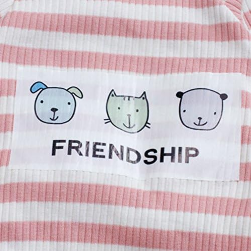 SELMAI Pet Shirt Dog Clothes for Yorkie Soft Cotton Breathable Pajamas Colorful Stripe Large Cat Apparel Sleepwear Outfit Easy on Doggy Costume Jumpsuit for Puppy Walking Training Outdoor Pink XL