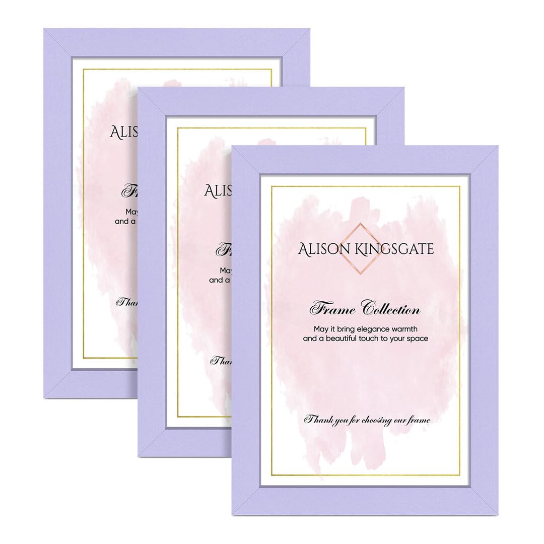 Alison Kingsgate 16X9 Purple Modern Photo Frames Pack of 3 - Engineered Wood Picture Frame with Perspex Front - Ideal for Certificates - Wall Mount or Tabletop - Multiple Sizes & Colors — image 1