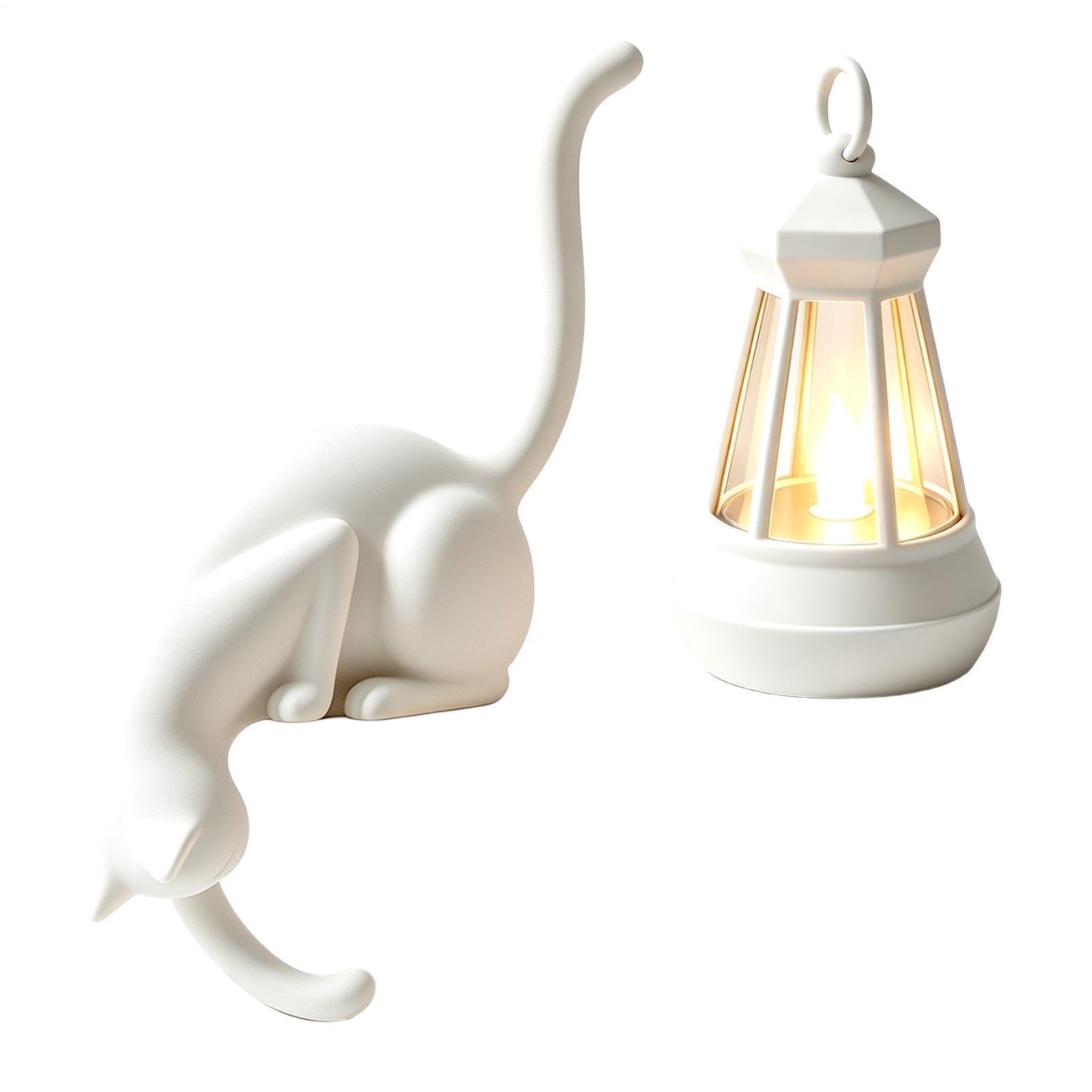 Library Lantern Bookshelf Lantern 3D Printed Cat Warm Light Bookshelf Lamp