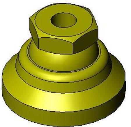 3.00 dia., 3/4-10 thds., 3.50 Lg., 7200 Lbs max load, Select Inch 15o Swivel Stud Style Leveling Pads w/Black Chromate (1 Each)