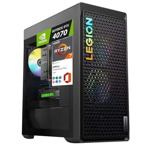 Lenovo Legion Tower 5 Gen 8 Gaming Desktop Computer, AMD Ryzen 7 7700 CPU, GeForce RTX 4070 Ti Super 16GB GDDR6X, 32GB DDR5, 2TB SSD+2TB HDD, Wi-Fi 6E, Microsoft Office Lifetime License, Win11 Home