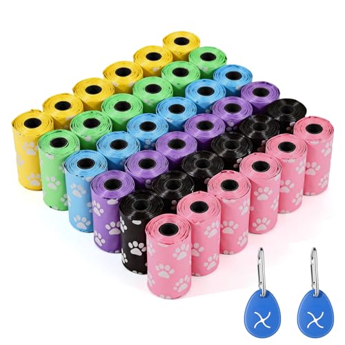 540 Sacchetti Cane Cacca, Biodegradabili, a Prova di Perdite con Dispense, Forti e Prova di Perdite, Sacchetti Cacca Cane per Passeggiate all'Aperto, 33x23 cm (36 Rotoli, 15 per Rotolo)