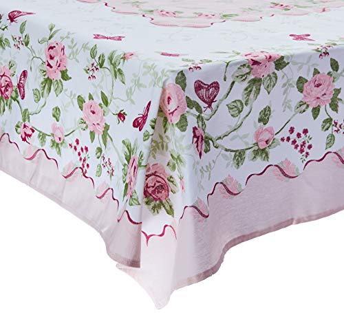 AdonisUSA Rose Decorative Printed Polyester Round or Rectangle Tablecloth Water Resistant Fabric Table