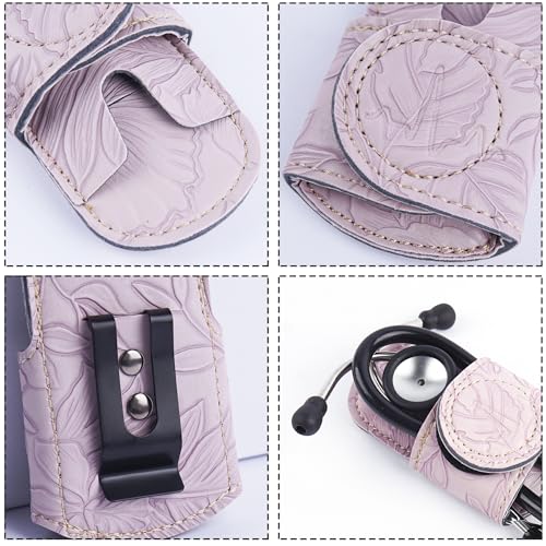 Porte-stéthoscope violet sculpté anti-chute avec clip de hanche robuste