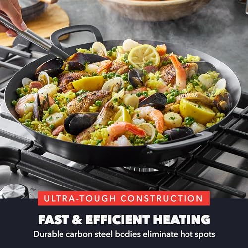 GreenPan x Bobby Flay 15” Carbon Steel Paella Pan, Pre-Seasoned, Nontoxic, PFAS-Free, Induction Compatible, Flat Bottom, Rice & Seafood Dishes, High Heat & Oven Safe Durable, Cast Iron Alternative - Thumbnail 5