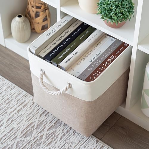 OrganiHaus Aufbewahrungsbox 30x30x30 cm 4er-Set, Stoffwürfel Regalkörbe, Aufbewahrungsbox Stoff, Ablagekörbe für das Kinderzimmer… – Ansicht 4