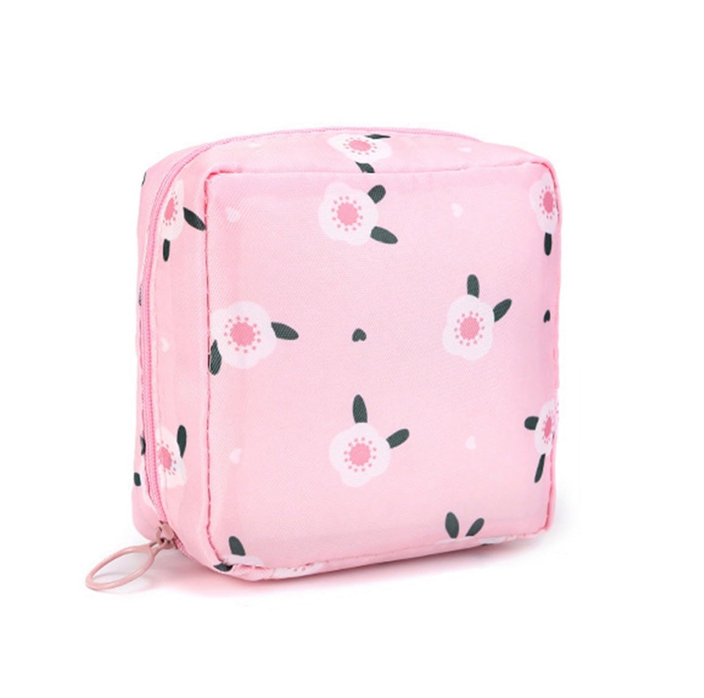 BEYOND BASIC Sanitary Pad Storage Bag for Pads, Tampons, Travel, Polyester Cotton, 13x13x3.5 cm, Portable Period Pouch, Green, Pink, and Off-White, Pack of 3, Medium-image-19