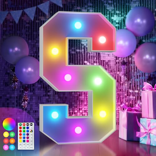 Image of Imprsv Colorful 3FT Marquee Letters S, 18 Colors Large Light up Letters