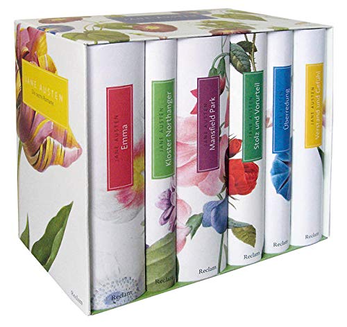 Die sechs Romane: Emma, Kloster Northanger, Mansfield Park, Stolz und Vorurteil, Überredung, Versta