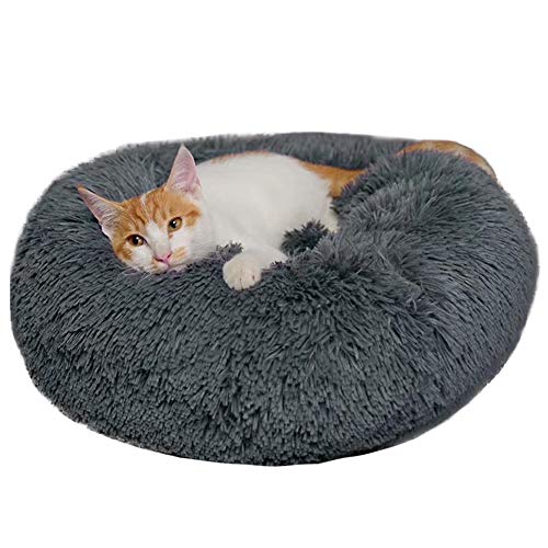 BinetGo Donut Dog Bed Cat Bed Calming Anxiety,Pet Fluffy Bed Donut Cuddler Bed
