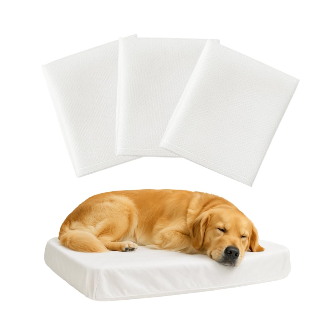 Tailbop Disposable Pet Bed Covers, Fits All Dog and Cat Beds or Mats, Rectangular or Round. Waterproof, Odor and Dirt Resistant, 100% Recyclable, 3