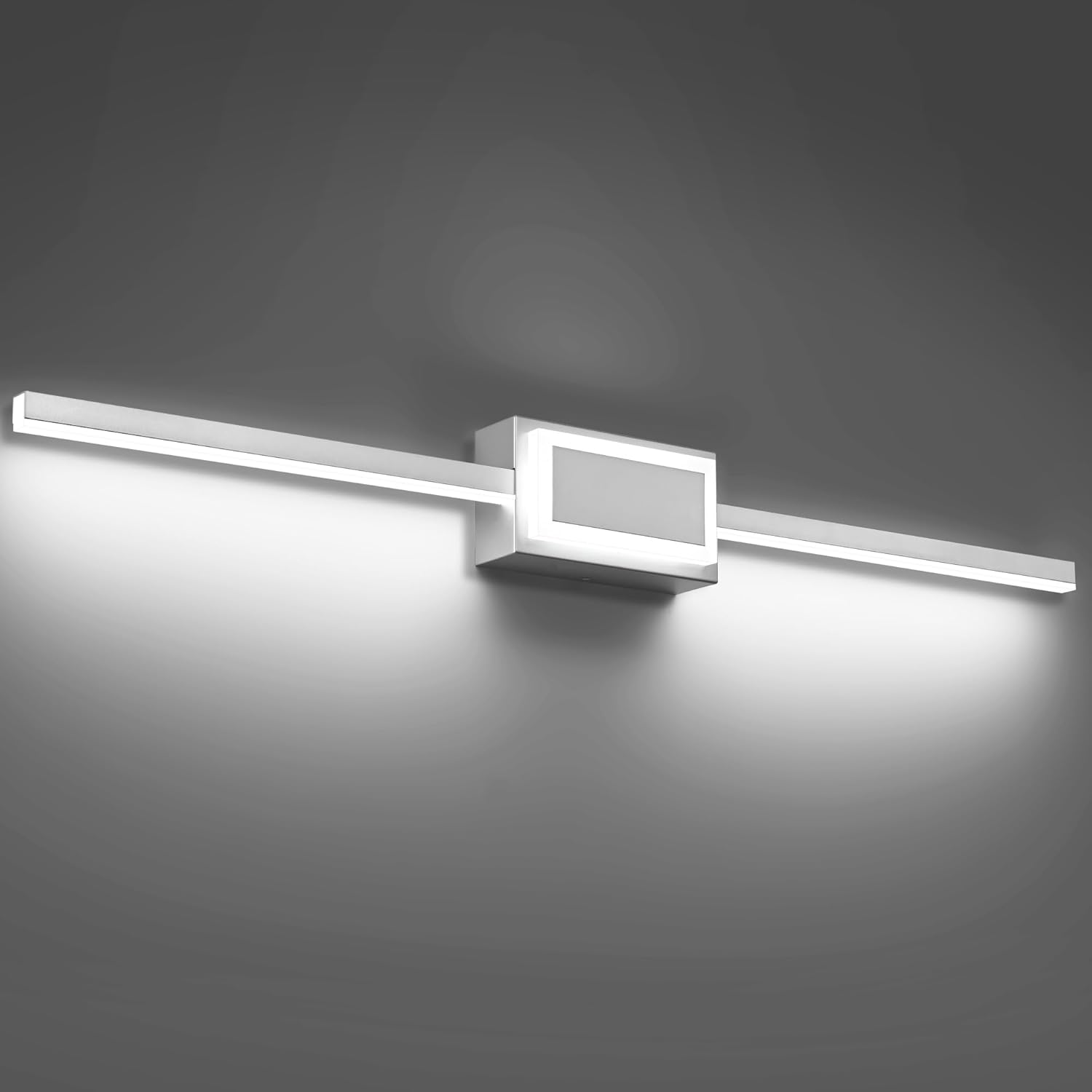 ZUZITO Bathroom Light Fixtures Nickel - Dimmable LED Bathroom Vanity Light Fixture - 40 Inch Vanity Lights Bar 6000K Cool White