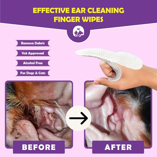 Evollax Dog Ear Cleaner Finger Wipes - Ear Wipes Gently Clean Wax & Dirt, white, Pack of 1 - Image 3