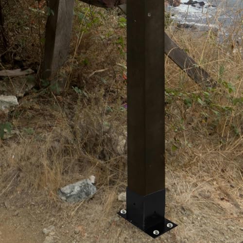 Support de poteau de terrasse en métal noir rigide et réglable - 5