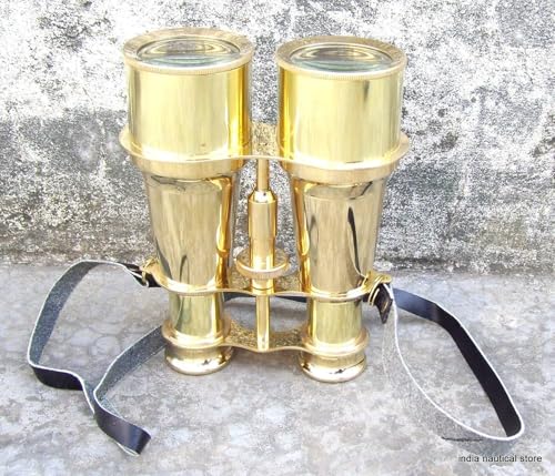 Binoculares náuticos de latón 6 pulgadas con cinturón de cuero miniatura 1