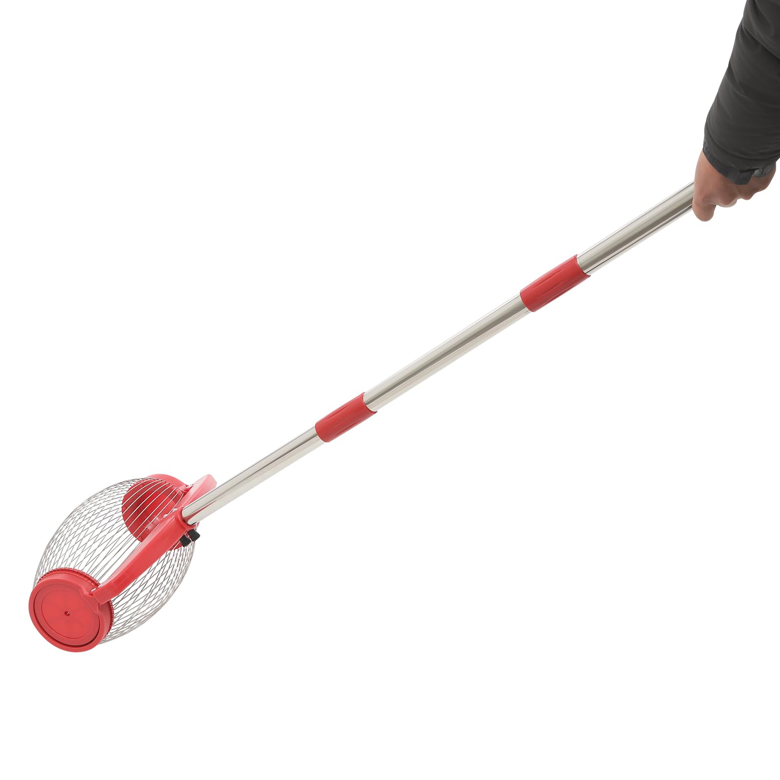 Recolector de nueces para nueces, recogedor de manzanas de acero inoxidable con bolsa de almacenamiento, recogedor de frutas de jardín con mango telescópico para nueces, golf, nueces