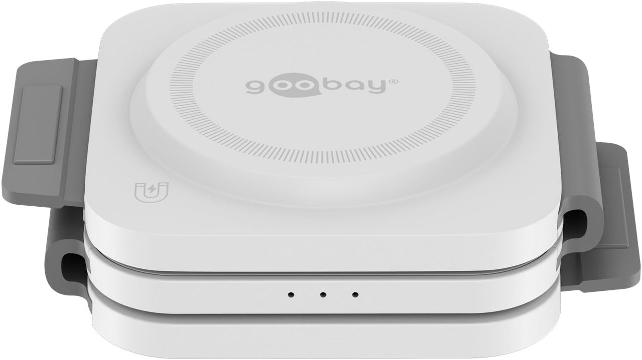 goobay Station de Charge MagSafe/Chargeur sans Fil 3 en 1 / Pliable, Chargeur sans Fil USB-C pour iPhone, AirPods et Aple Watch/Station de Charge de Voyage de 15 W 65312