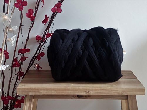Black* 100% Merino Wool Giant Yarn Extreme Arm Knitting Felting Wool Tops Roving Bulky 50g - 4kg (50g)