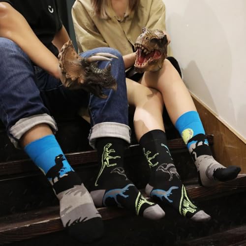 Image of 2 Pairs Cartoon Animal Crew Socks Fun Cotton Mid Calf Socks for Women