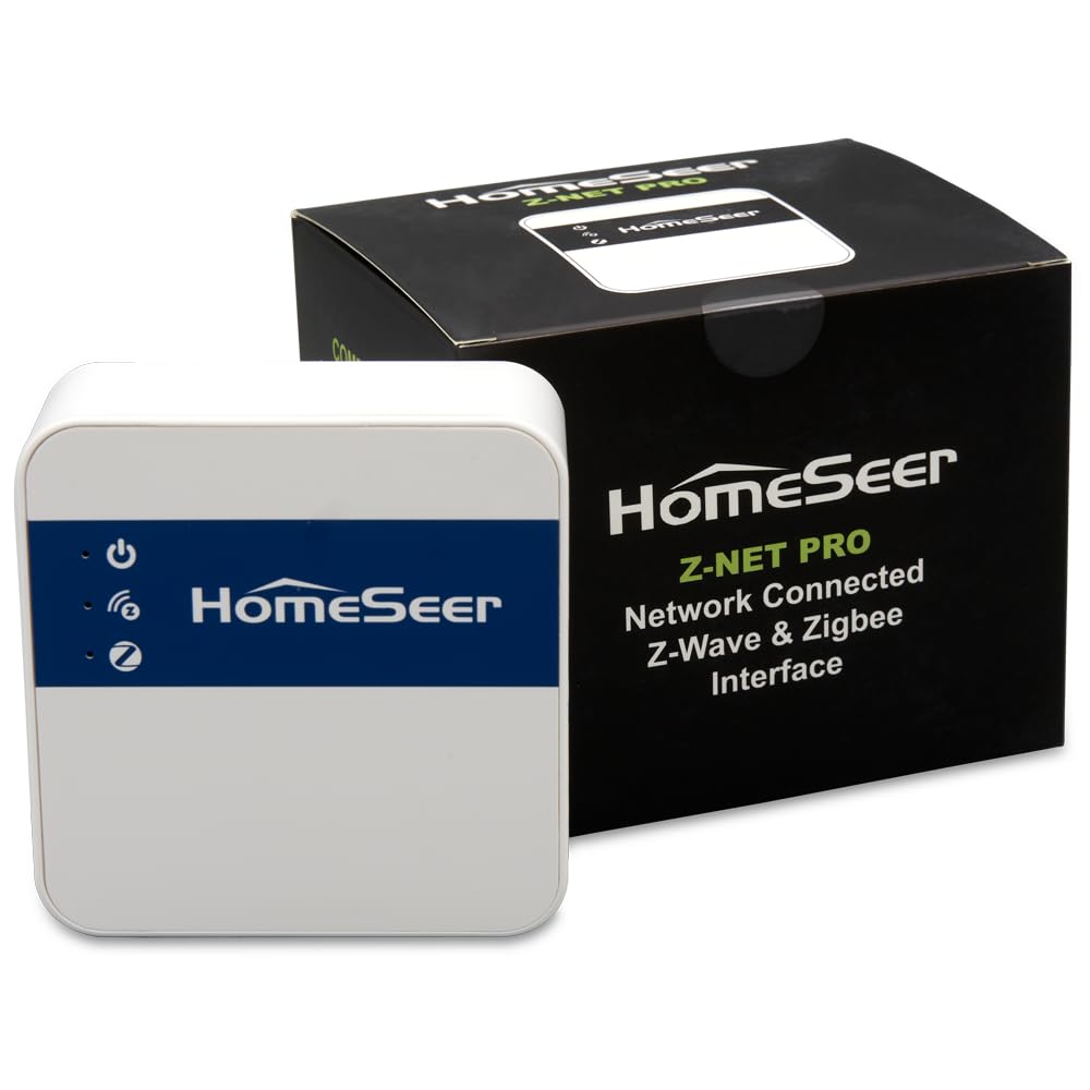 HomeSeer Network-Connected Z-Wave & Zigbee Interface (Z-NET PRO), Ethernet & WiFi, 800 Series Long Range Z-Wave, Zigbee 3.0 Technologies, Compatible with HomeSeer, Home Assistant, openHAB