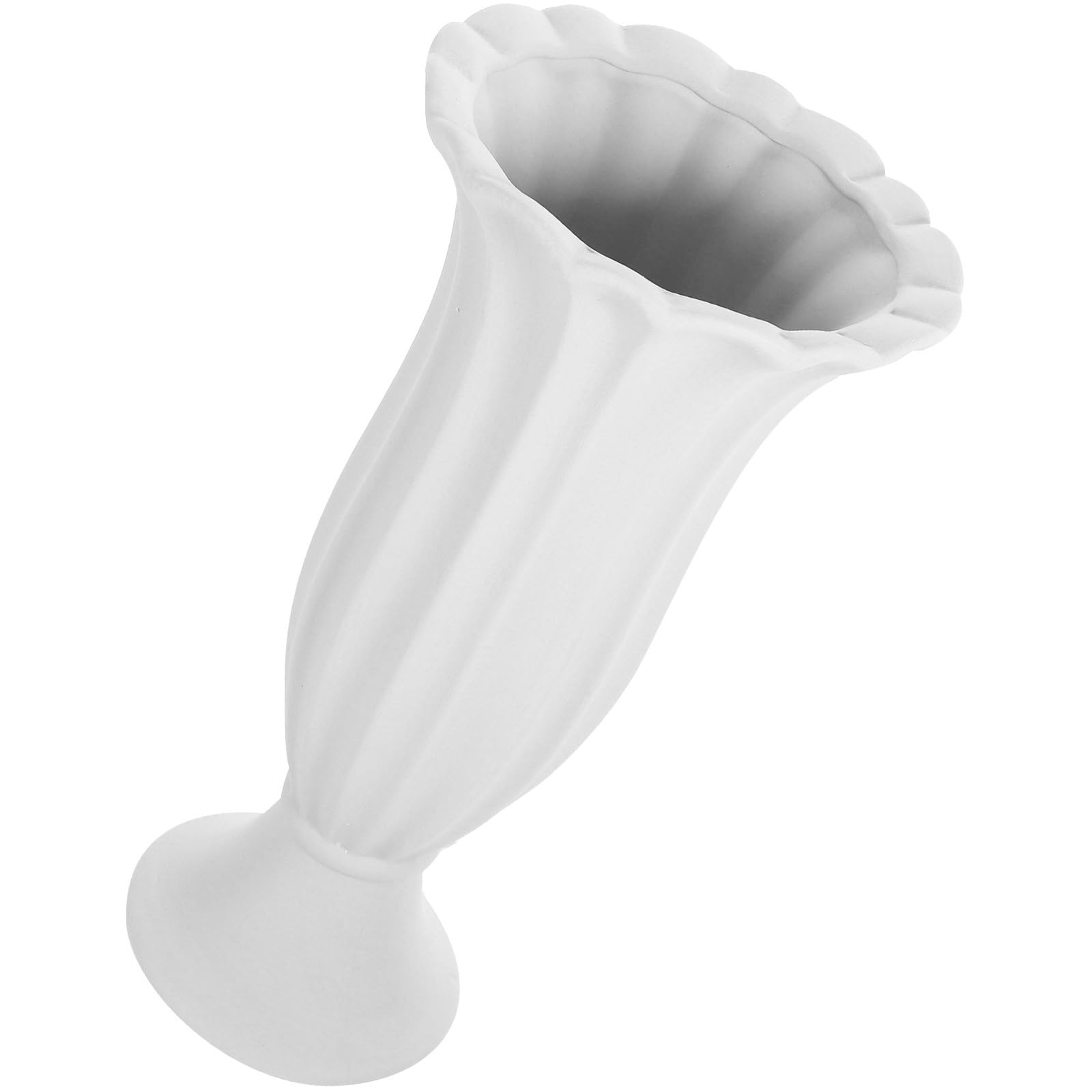 Vase cimetière blanc pour fleurir durablement les sépultures et paysages de recueillement