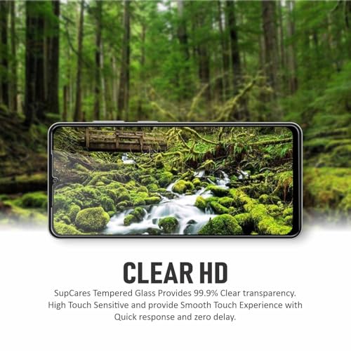 Image of SupCares Tempered Glass for Samsung Galaxy M06, Galaxy F06 and Galaxy A06 (6.7 Inch) With Installation Kit | Military-Grade Gorilla Screen Protector | Edge to Edge Coverage | Black