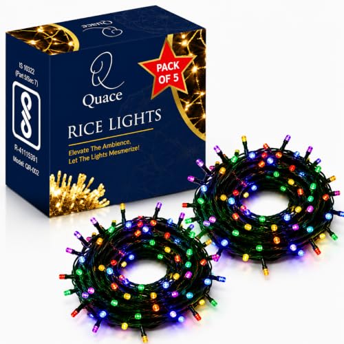 Image of Quace 36 Ft Multicolor LED Pixel String Lights | 360 Flexible Wire Decorative Serial Fairy Lights for Diwali, Christmas, Wedding, Party, Indoor & Outdoor Home Decoration | (Pack of 2)