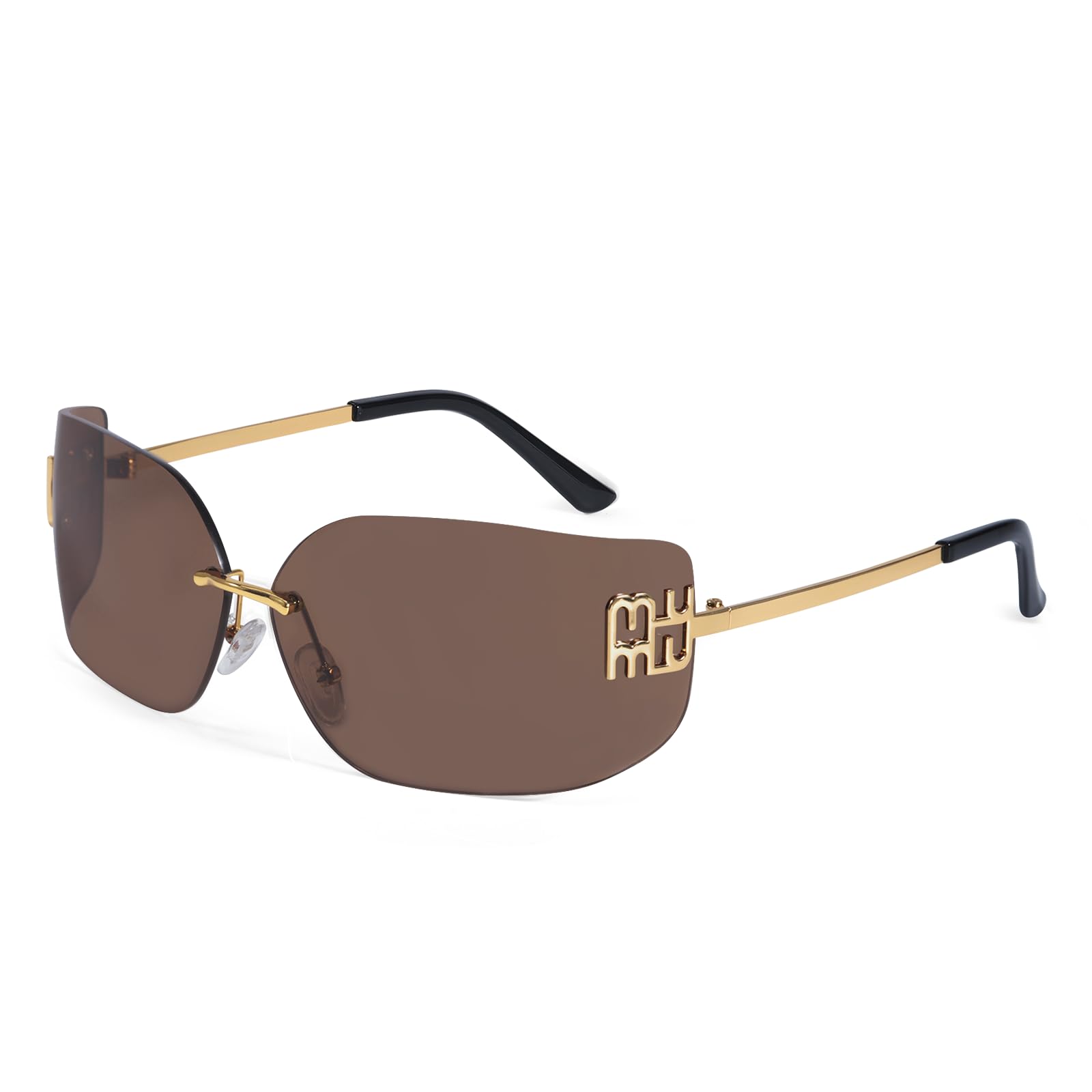 DreamCalf Retro Oval Sunglasses for Women Gold Metal Frame Round Designer PC Lenses UV400 Protection Shades