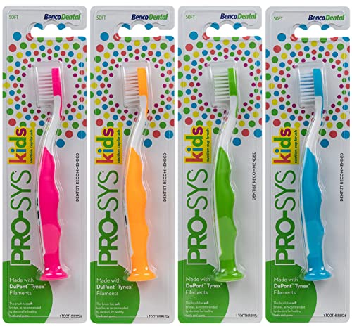 Pro-Sys Panda Kids Extra Soft Toothbrush With Suction Cup Bottom, Sammie The Panda, For Boys & Girls, Toddlers & Children Ages 2-4 Years (Pack Of 4) #TOP1