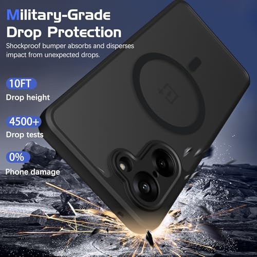Image of BENTOBEN Hybrid Translucent Matte Back Cover Case for OnePlus Nord CE 5 5G, Full Body Camera Protection, Wireless Charging Compatible, Armor Shockproof Bumper Case for OnePlus Nord CE 5 5G, Black