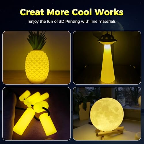 Image of Creality 3D Luminous PLA Printer Filament, Halloween Decor, Glow in The Dark Filament, Best with UV Lamps, 1.75mm, Fit Most FDM 3D Printers, 1kg Spool(2.2lbs), Yellow
