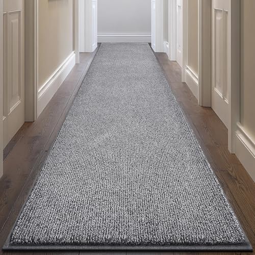 Image of Washable Runner Rug 32 inch x 96 inch Rectangular, Non Slip Absorbent Indoor Entryway Rug for Floor, Laundry, Hallway, Bedroom (Roll Packing)