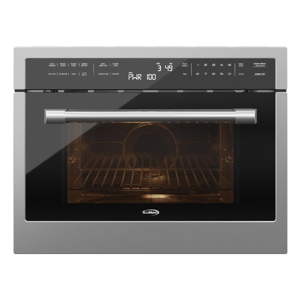 Pemberly Row 24 in Stainless Steel Convection Oven with Microwave 1 5 cu ft