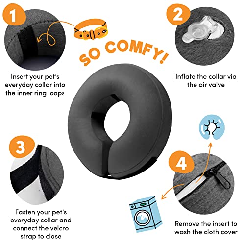 image for BENCMATE Inflatable Dog Cone Collar Alternative, Soft Dog Cone for Sma